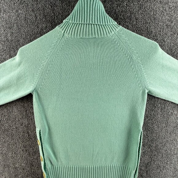 Ralph Lauren Polo Jeans Women Flag Sweater Light Blue Turtleneck Small Cotton - Picture 12 of 16